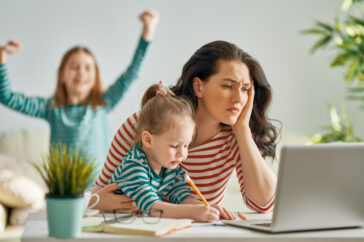 woman working on a laptop